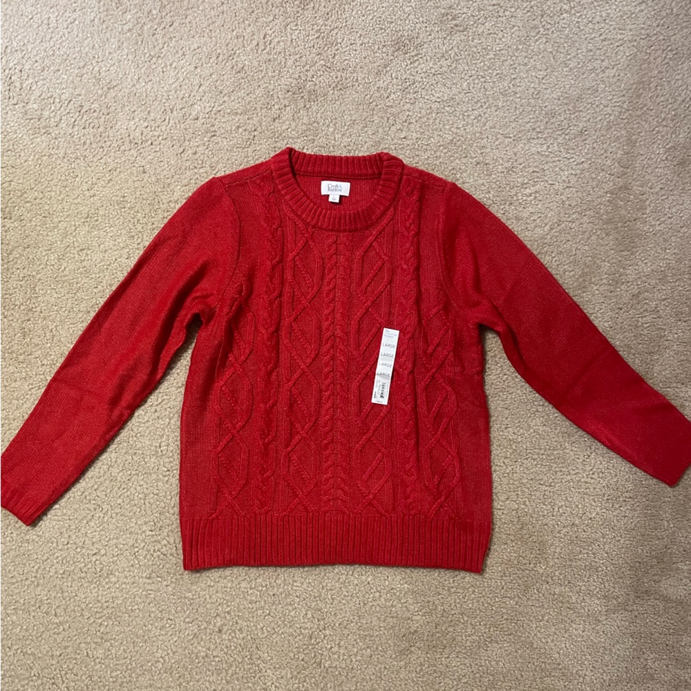 NWOT Croft & Barrow Red Sweater Size L
